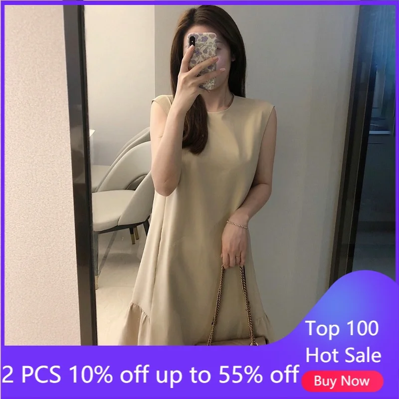 

Женское винтажное платье миди без рукавов