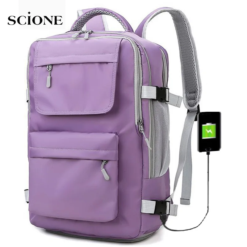 USB Gym Travel Bag Waterproof Nylon Sports Backpack Women Yoga Swimming Fitness Bags Dry Wet Separation School Laptop Bag X213A