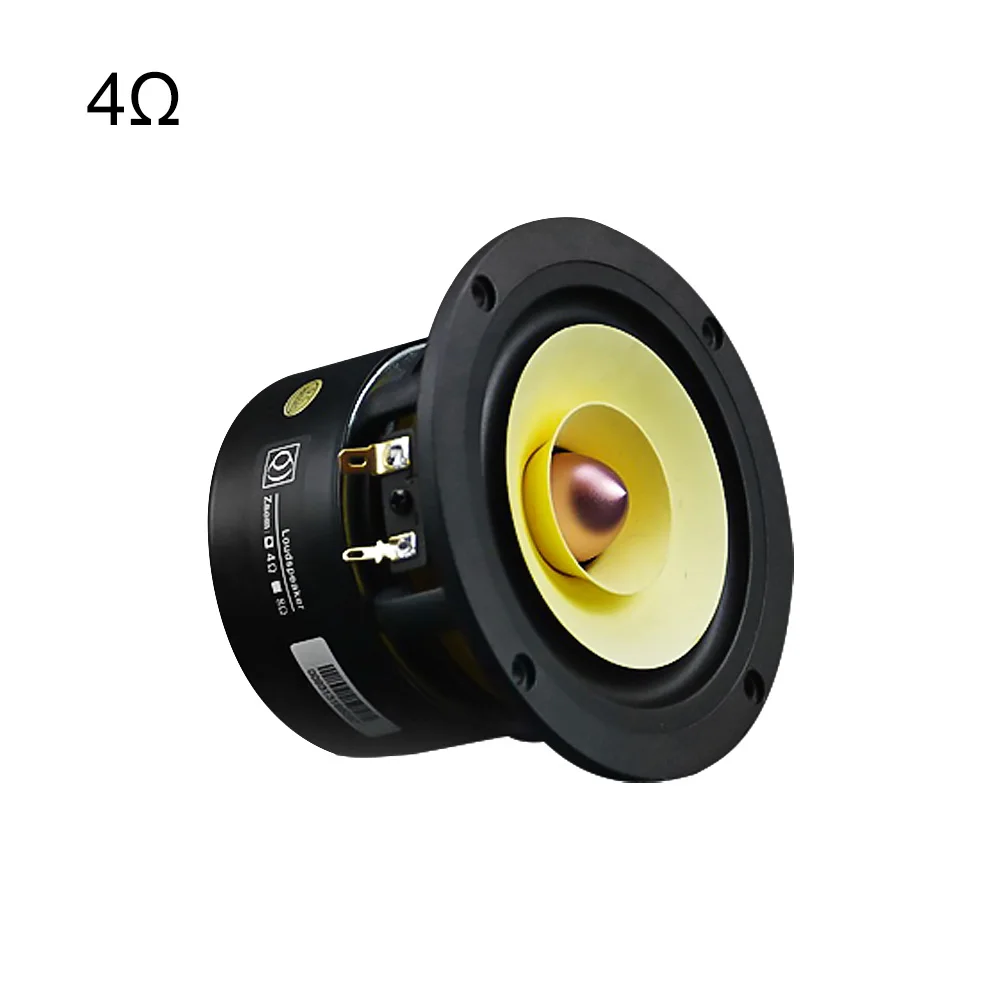 Round 4Ohm 25W AIYIMA 1 шт. 4 дюймовый звуковой динамик 4Ohm 8Ohm 25 Вт полный диапазон громкоговоритель Hi-Fi пуля резиновый край колонки для DIY домашнего кинотеатра - Цвет: Round 4Ohm 25W