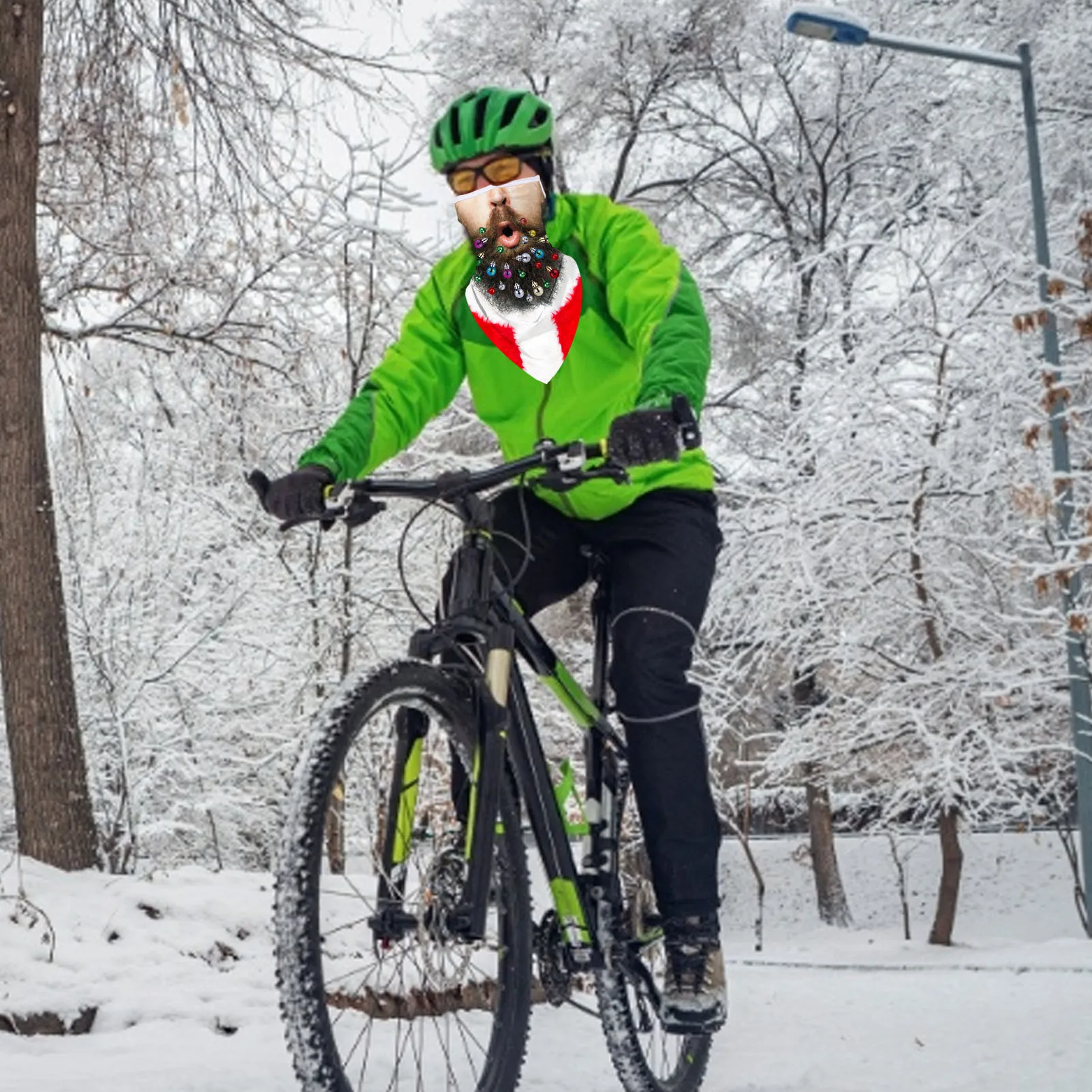 

Christmas Face Scarf Triangle Neck Gaiter Face Covering Scarf Cycling Face Mask 3D Printed Riding Bib Scarfs Outdoor Sports