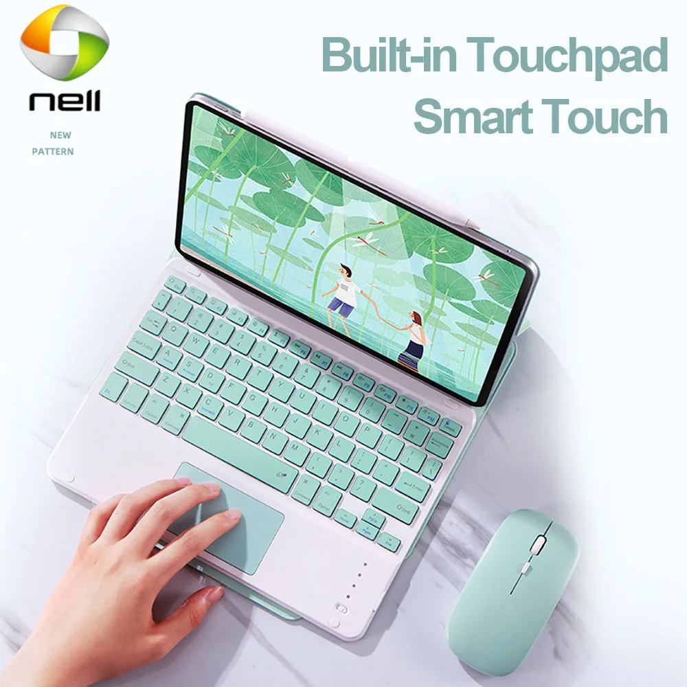 

iPad Pro 12.9 Case 2020 iPad Pro 11 2020 iPad Air 3 10.5 Magnetic Slim Cover With Bluetooth Touchpad Keyboard Mouse Case shell