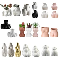 nordic style female body plant pot resin flower vase chest butt shaped vase planter for modern home office decorat ornaments