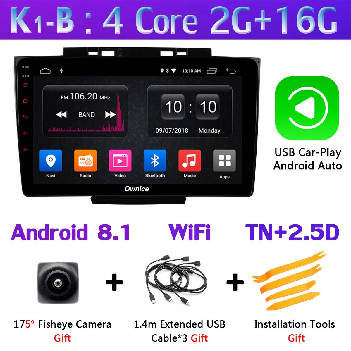 K1-B-CarPlay Ownice K1 K3 K5 K6 автомобильный dvd-плеер gps радио для Haval Hover Greatwall Great Wall H5 H3 2013- CarPlay DSP Adas 360 ° панорамный - Цвет: K1-B-CarPlay