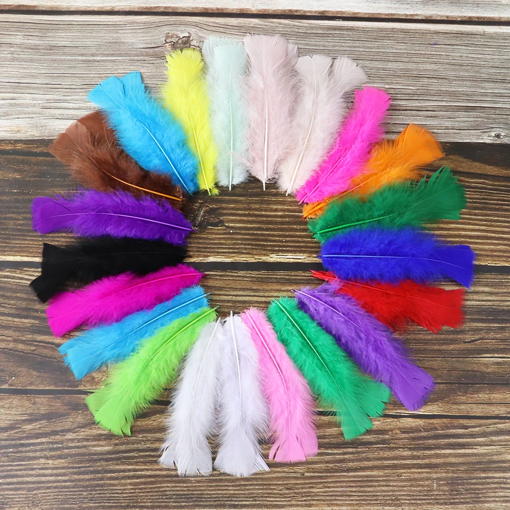 18 цветов 100 шт пушистые перья индейки Марабу ювелирные изделия свадебный