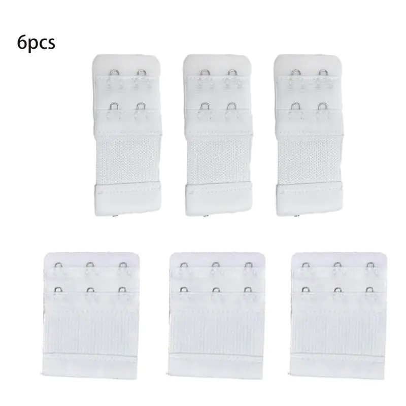 

6 Pcs Bra Extension 2/3 Hook 2 Rows Pregnancy Lady's Elastic Band Extender Clas E65F