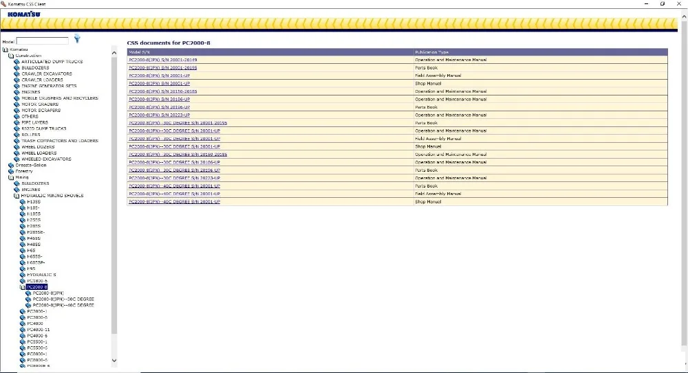 Полный набор для KOMATSU CSS 2018 | Диагностические инструменты