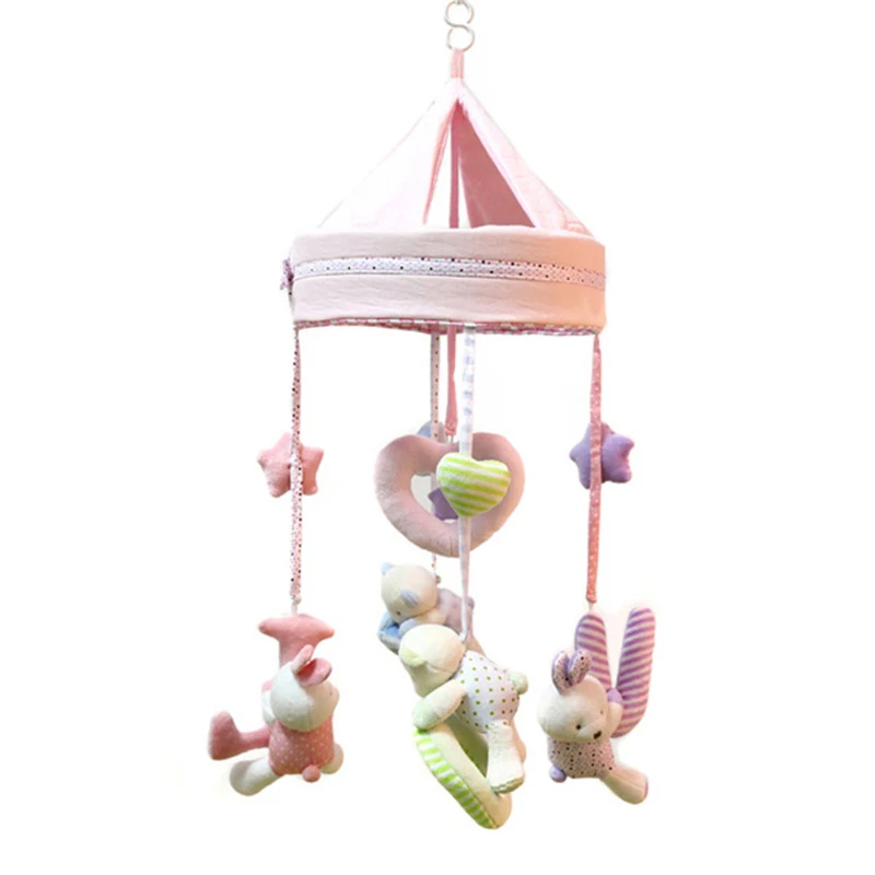 Rabbit Colorful Newborn Mobile Baby Music Box Rotating Bed Bell baby toys 0 12 months Plush WJ330|baby toys|bed bellbaby bed bell |