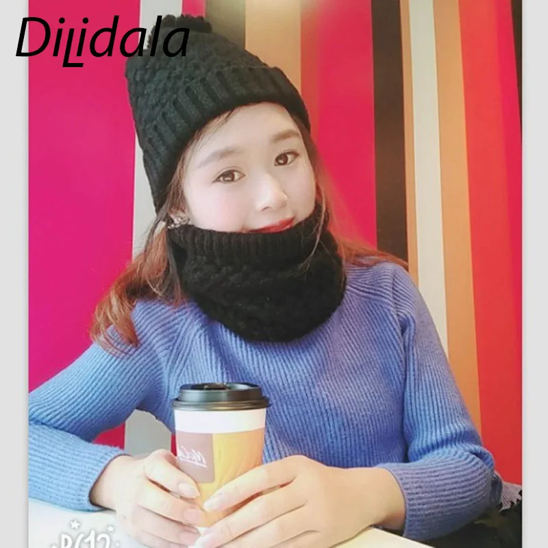 Dilidala осенне-зимняя теплая шерстяная вязаная шапка Толстая мужская и женская пара