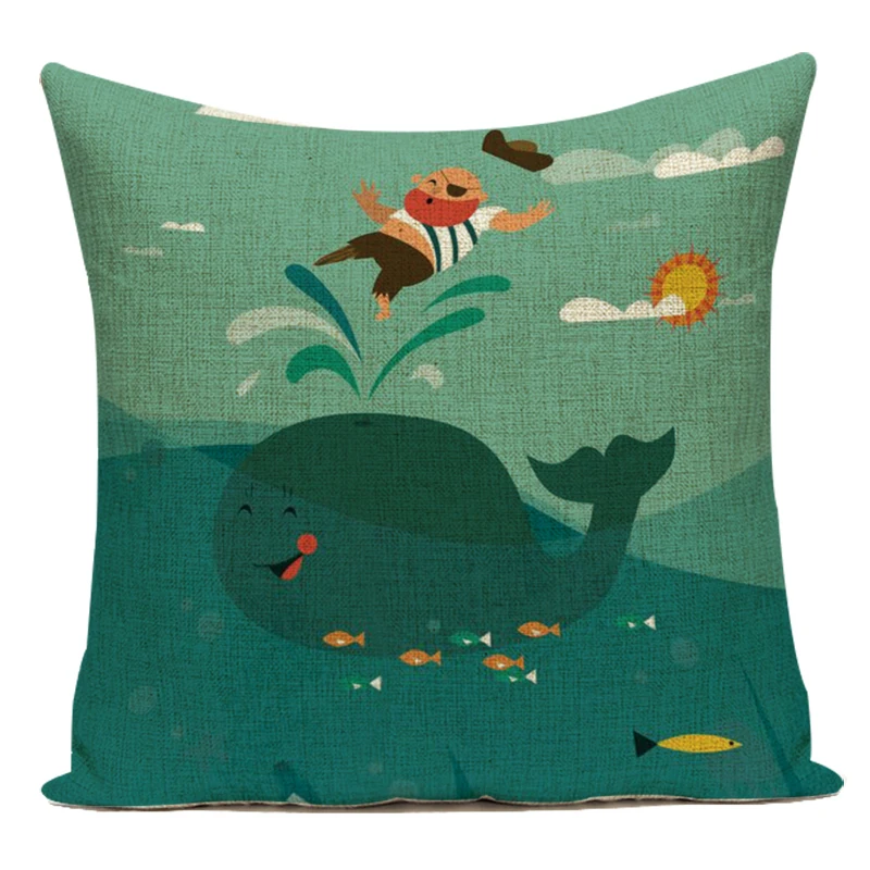 Декоративный чехол для подушки из полиэстера с милыми мультяшными животными