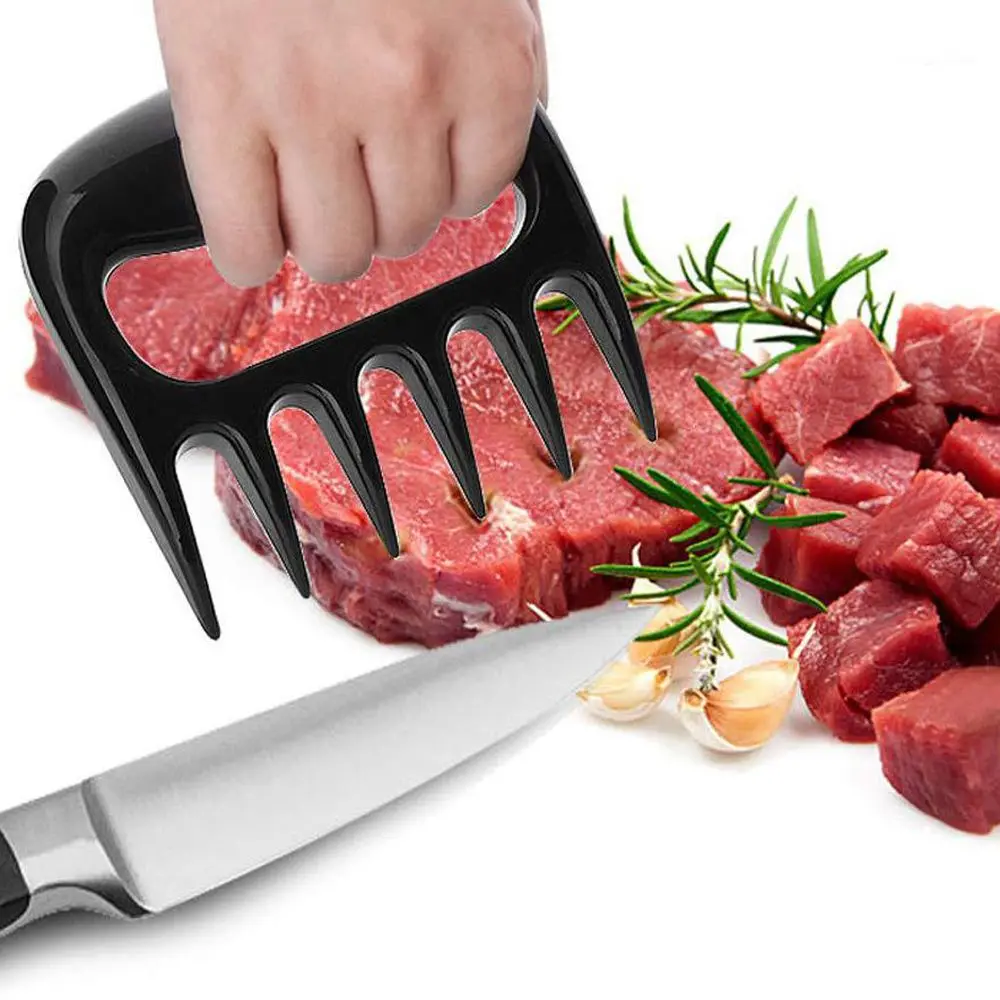 1 шт. медведь когти барбекю вилки тяните мясо Shred зажим для мяса вилка для обжарки черный набор барбекю инструмент барбекю Tong тянул свинину