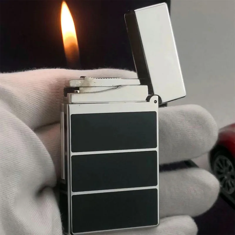 

2020 NEW Ligne 2 Chinese Lacquer Gas Tobacco Lighter Double Horizontal Line Iconic Cling Sound Cigarette Lighters GOLD FINISH