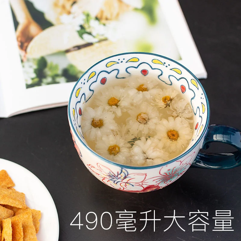 Tazas de t&eacute; de cer&aacute;mica navide&ntilde;a de 480ml para hombre, taza de pan de jengibre pintada a mano a granel, taza divertida de viaje para leche, caf&eacute;, agua, regalos de Navidad para parejas-3