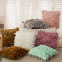 4343cm soft faux wool washable cushion warm hairy seat pillow long plush cushion for car office chairs sofas