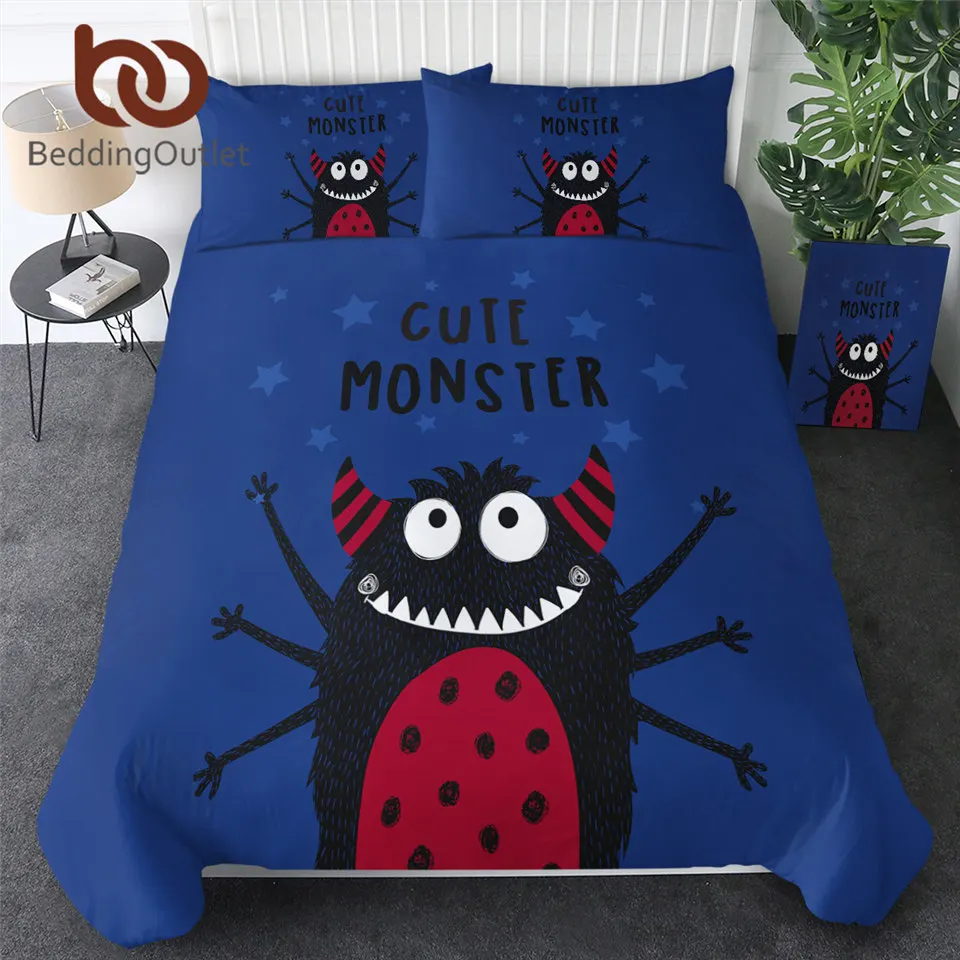 

Постельное белье на выход, Комплект постельного белья с монстрами, милый набор пододеяльников для детей, пододеяльник с рисунком из мультфи...
