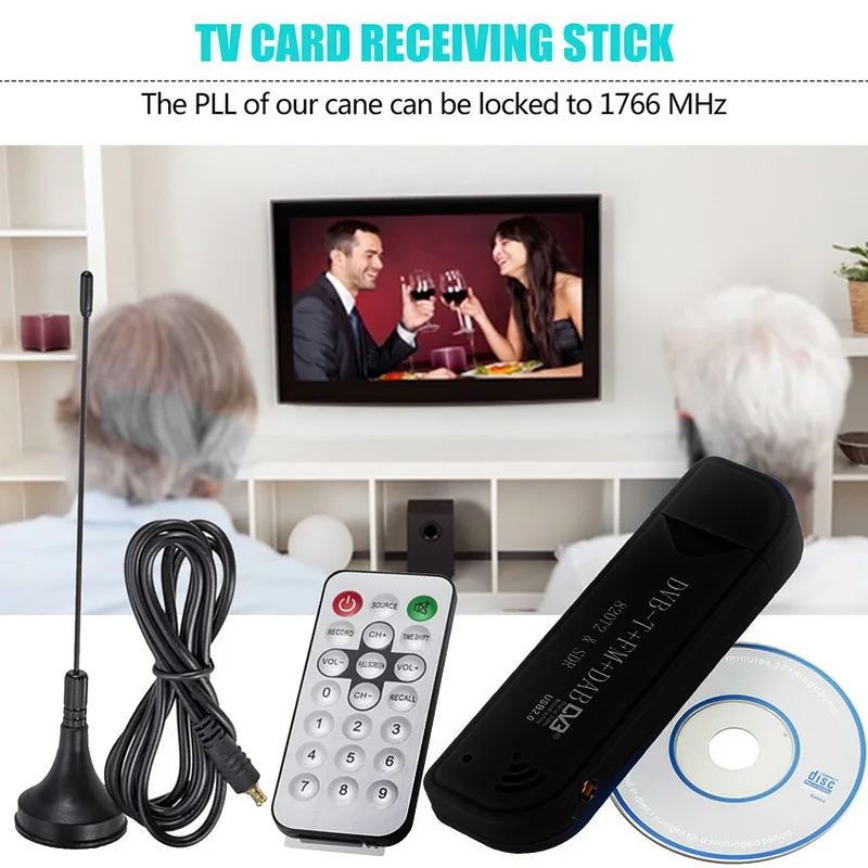 Новинка Цифровой ТВ тюнер USB 2 0 SDR + DAB FM приемник TV Stick R820T RTL2832U Видеозапись в