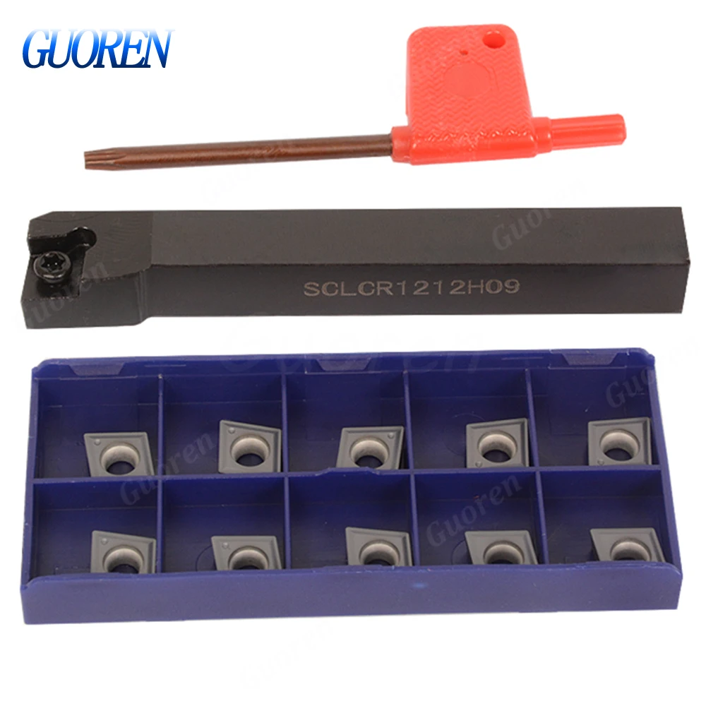 

1pcs SCLCL/R 1212H09 + 10pcs CCMT09T304 NN CNC Lathe Turning Tool Holder Boring Bar CNC tools lathe cutting