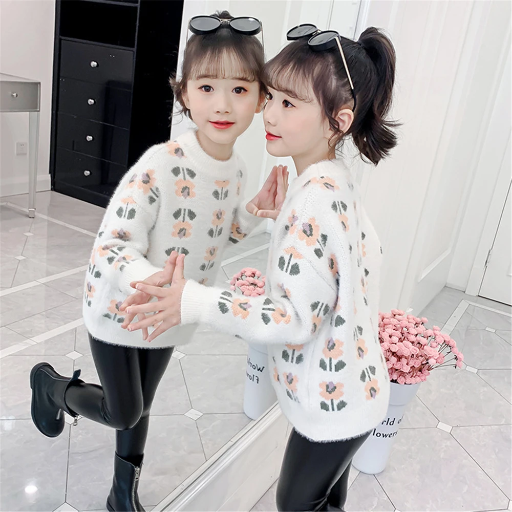 

WenaZao, Детский свитер для маленьких девочек, осенне-зимний теплый УТЕПЛЕННЫЙ ТОП с ворсом, детский пуловер с круглым вырезом и длинным рукаво...