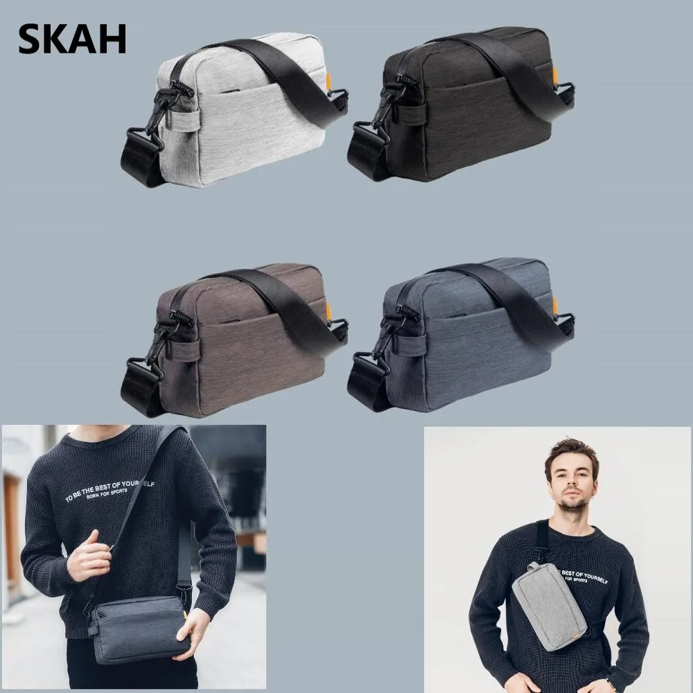 

Повседневная Диагональная Сумка XIAOMi SKAH на одно плечо, модная деловая сумка-мессенджер через плечо, Черная мужская сумка с одним широким рем...