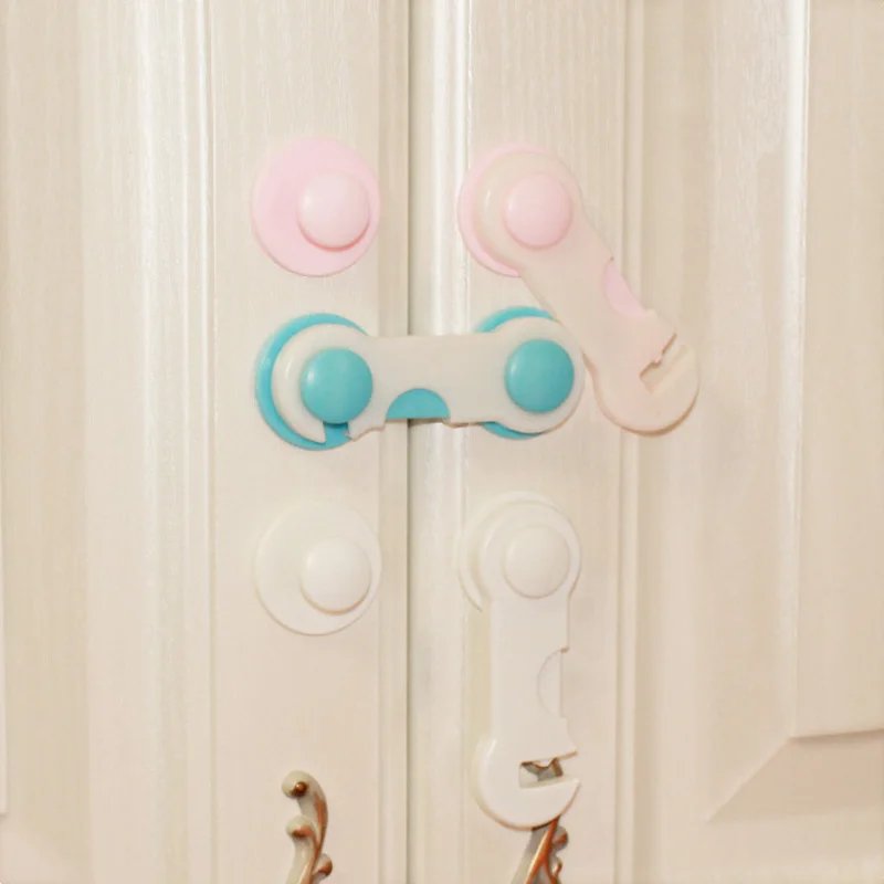Protector de seguridad para ni&ntilde;os, pestillo de seguridad multifunci&oacute;n para el cuidado del beb&eacute;, armario, puerta, caj&oacute;n, 2 unids/paquete-5