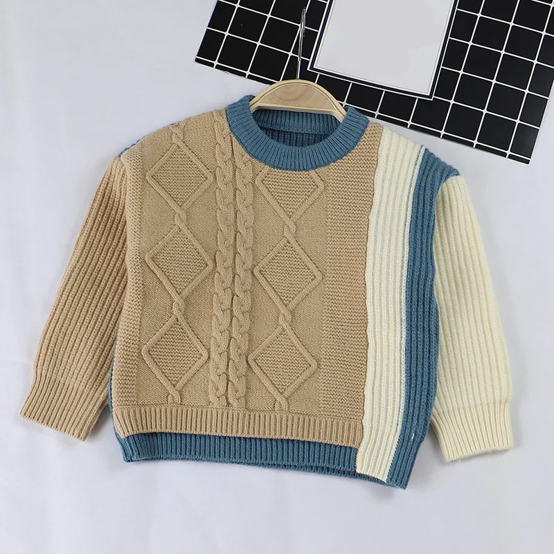 2019 г. Детский свитер Полосатые свитера для мальчиков повседневная трикотажная
