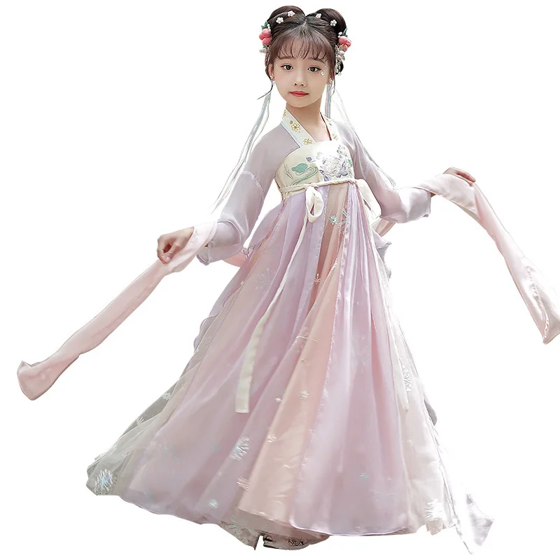 Для девочек китайский традиционный ханьфу костюм новая детская династии Хань
