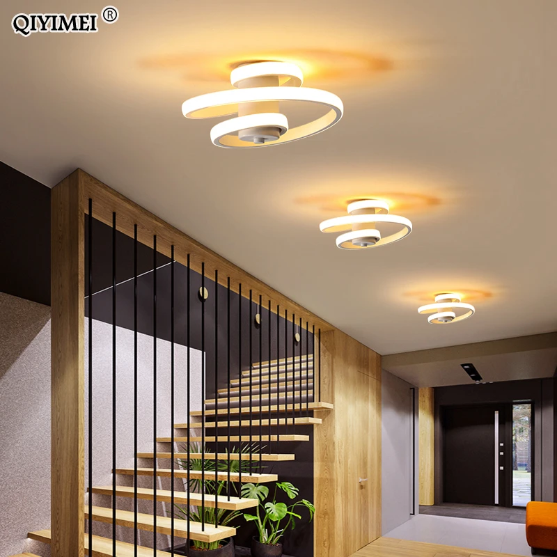 

A Modern Led Ceiling Lights For Home Entrance Balcony hallway Lamps bedroom White Black Indoor Lighting Fixtures Input AC90-260V