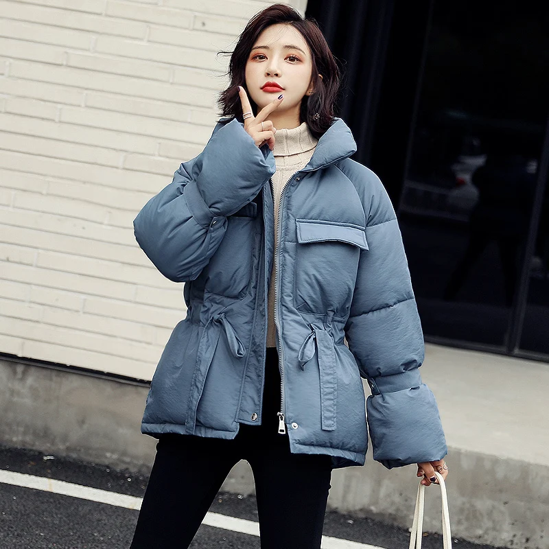 Женский пуховик с хлопковой подкладкой зимняя теплая парка в Корейском стиле