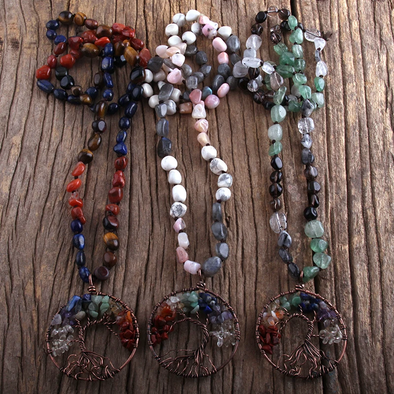 MD модные ювелирные изделия бохо разные формы натуральные камни Радужный круг