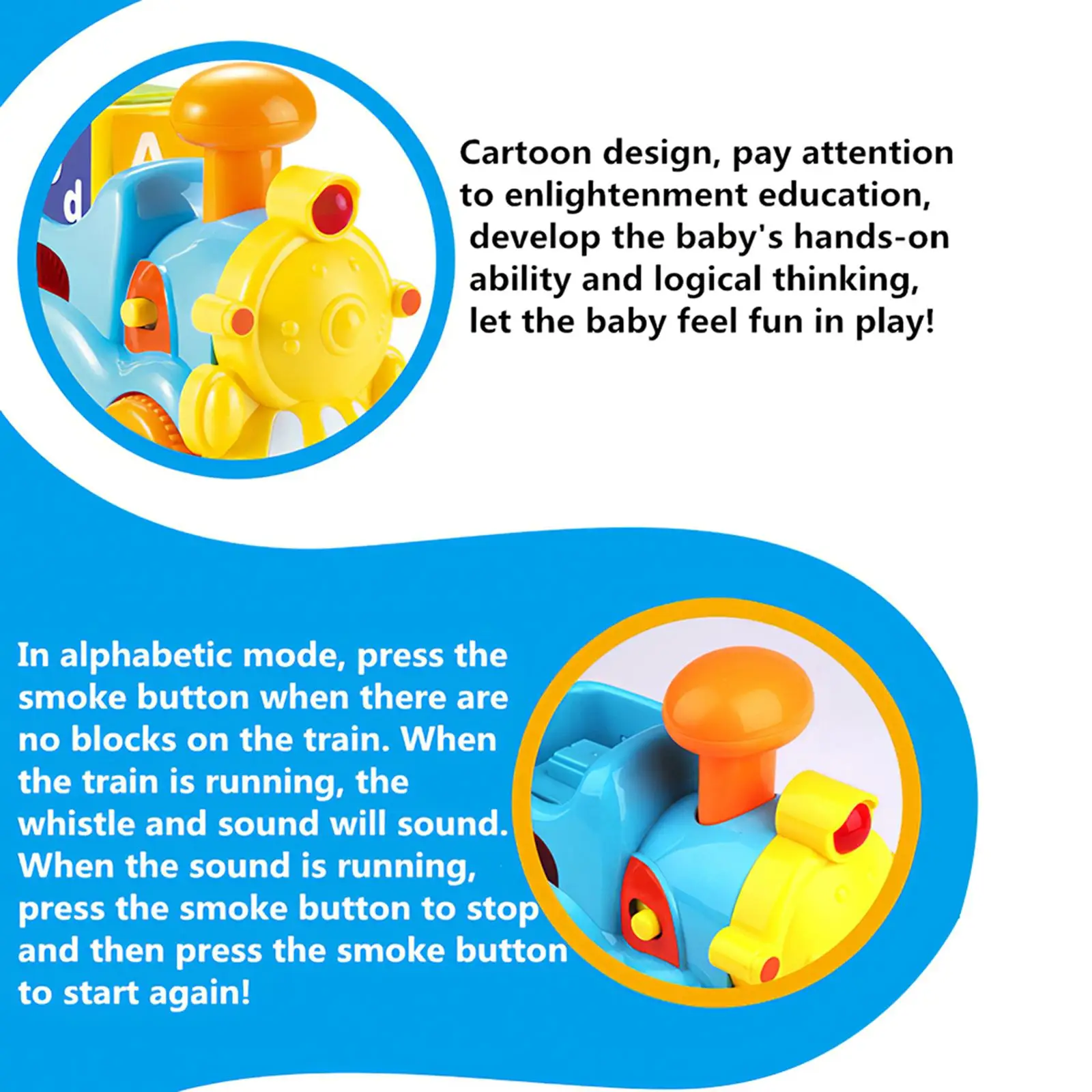 

Powered Train With 7 Alphabet Blocks 26-Letter Learning Toy Early Education Toys For Children Preschoolers Kids Over 3 Years Old