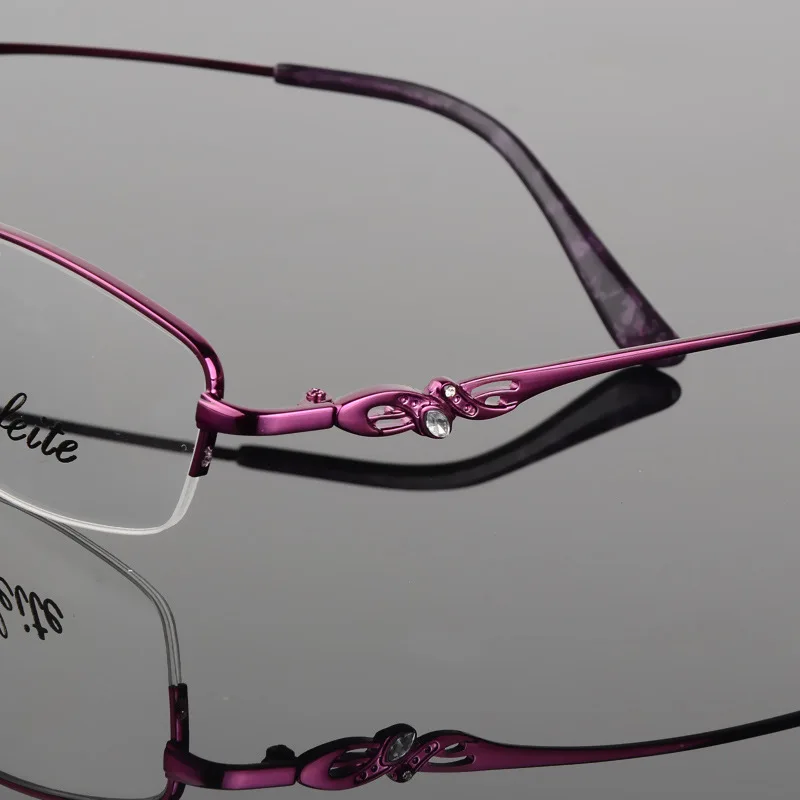 Женские полуоправы из сплава металлические оправы для очков с тонкими полыми