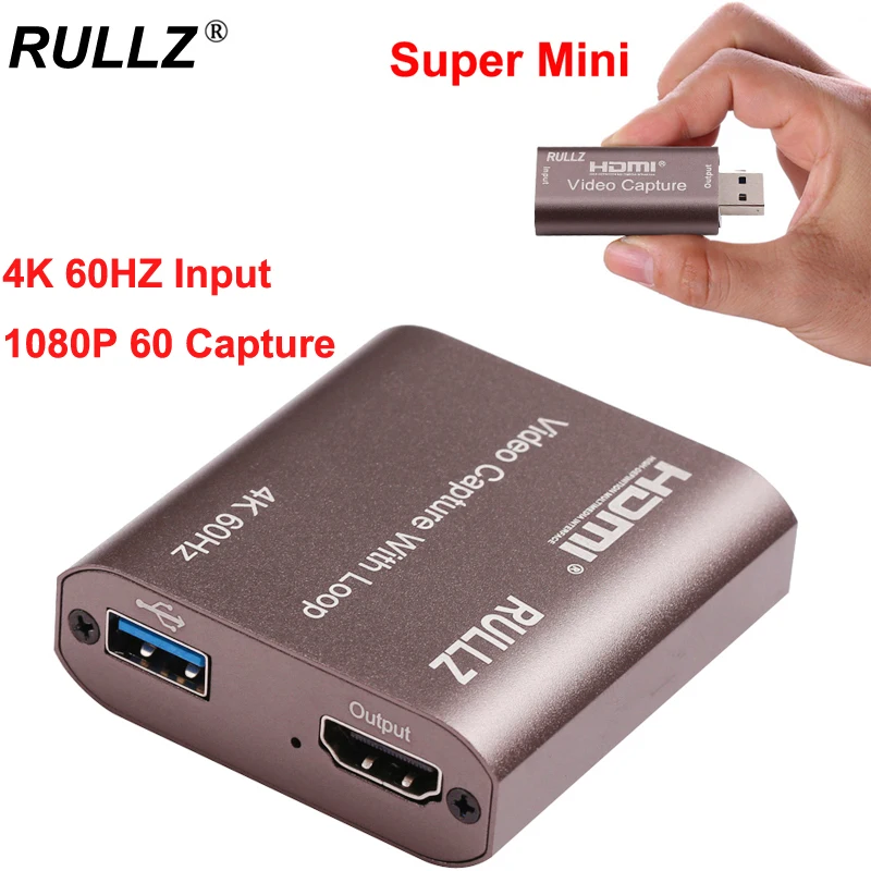 Карта видеозахвата 4K 60 Гц USB 3 0 2 HDMI ТВ петля выход U3 1080P кадр/сек игровая запись