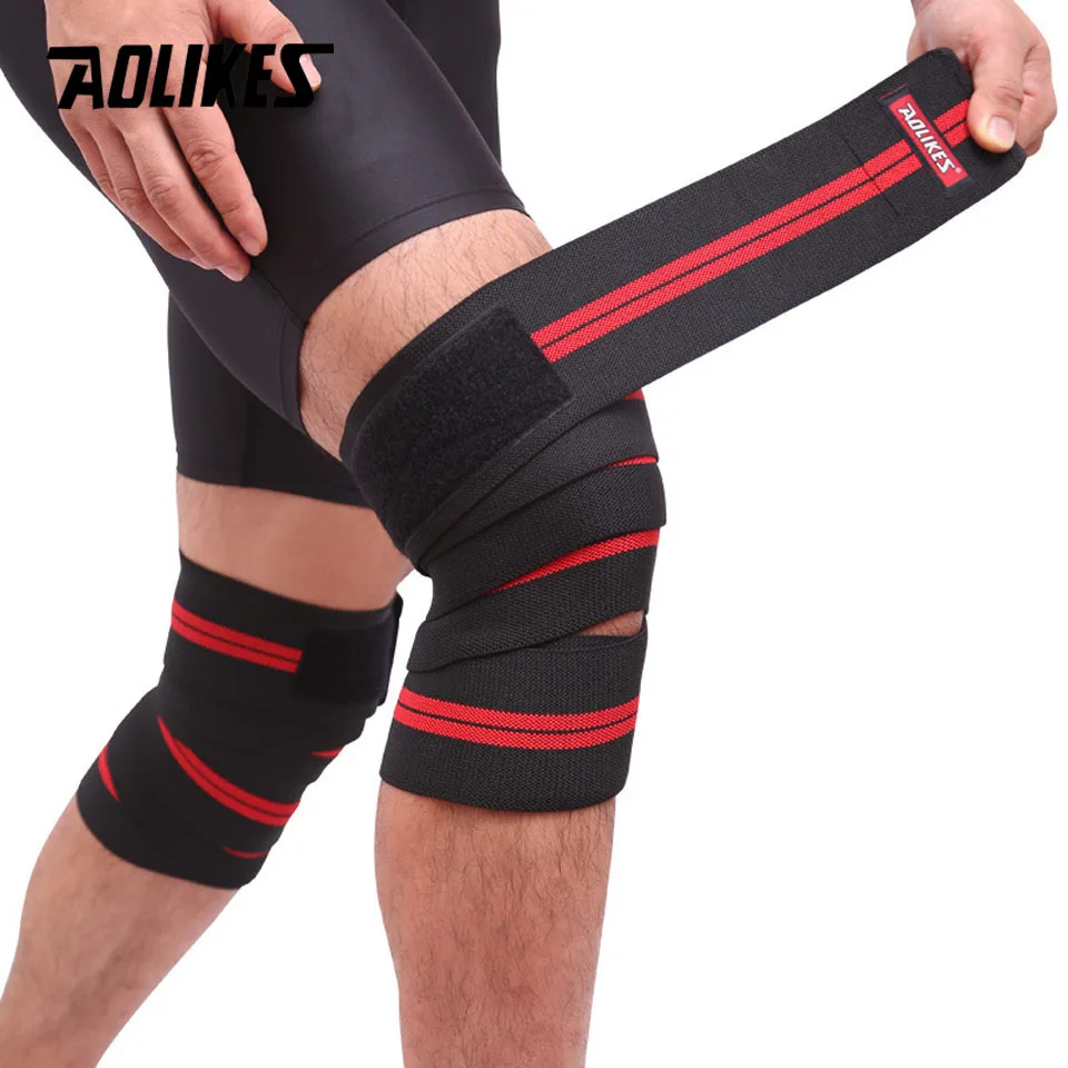

AOLIKES 1PCS 2M*8CM Fitness Pressurized Straps Gym Weight Lifting Leg Knee Compression Training Wraps Elastic Bandages