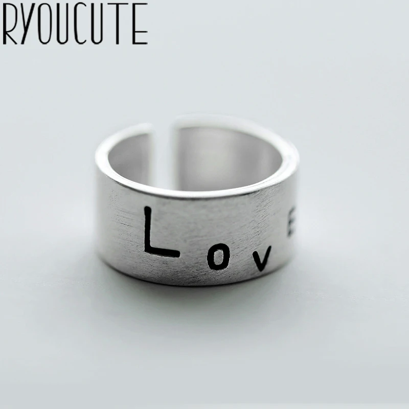 Женские винтажные кольца с буквами серебряного цвета регулируемые для мужчин и