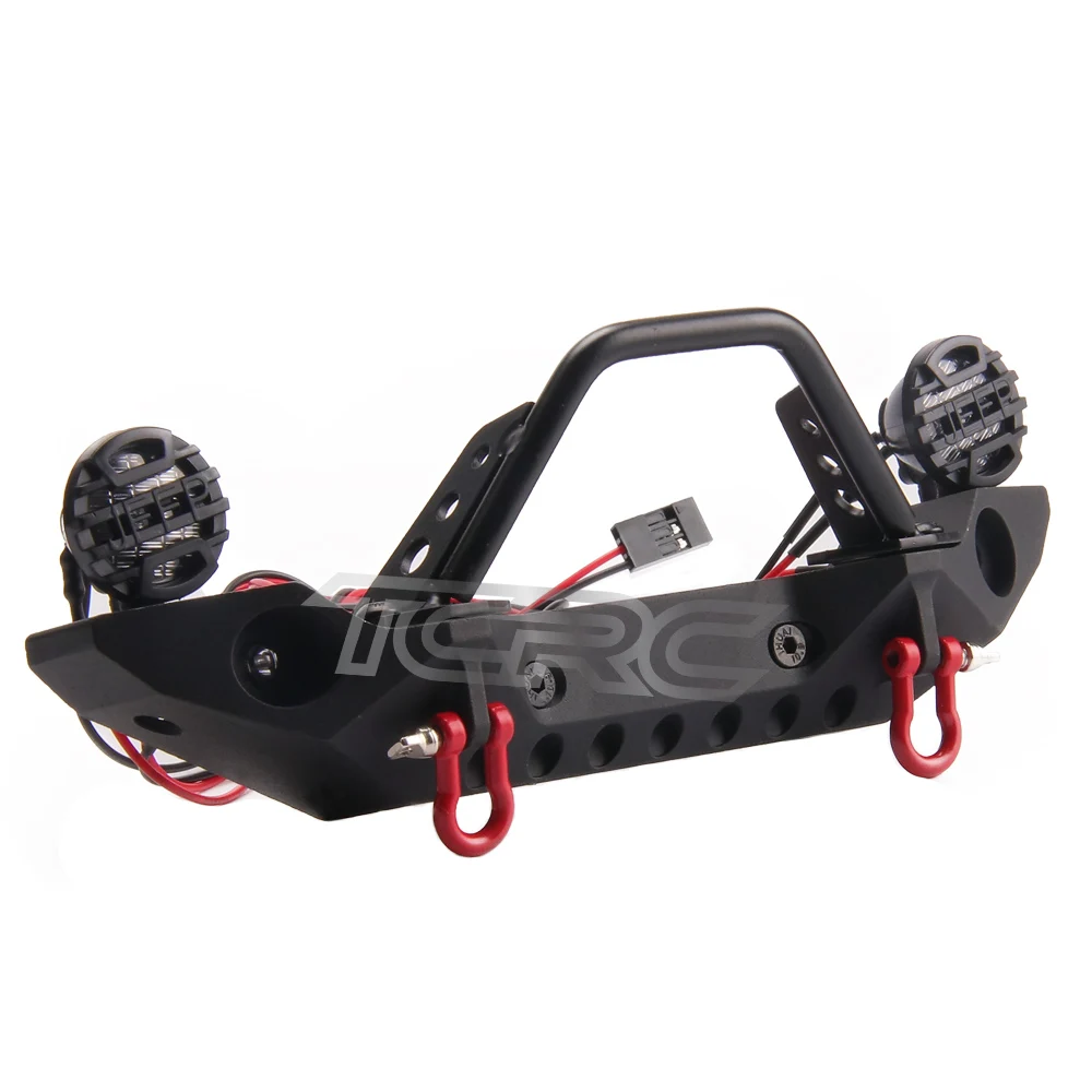 TCRC Metal Front&ampRear Bumper with 2 Led Lights for 1/10 RC Crawler Car Traxxas TRX4 Axial SCX10 | Игрушки и хобби