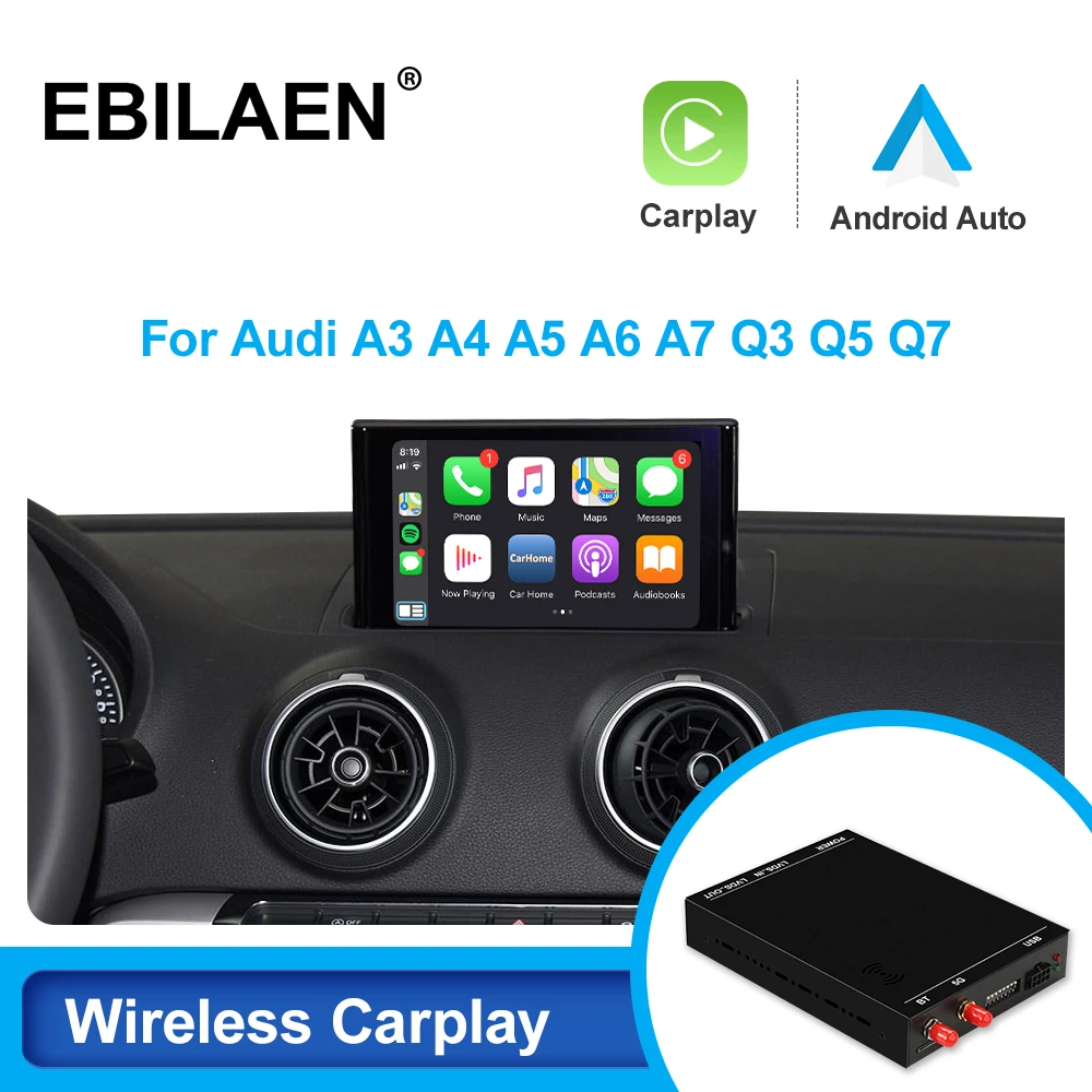 

Wireless Carplay Module Box For A1 A3 A4 A4L A5 S5 A6 A7 Q2 Q3 Q5 Q7 MMI System Mirror Link USB Android Auto Voice Command