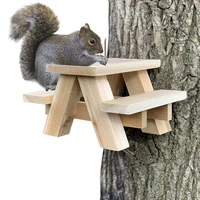wood squirrel feeder for outside outdoors squirrel picnic table chipmunk bench feeders house corn holder for garden yard