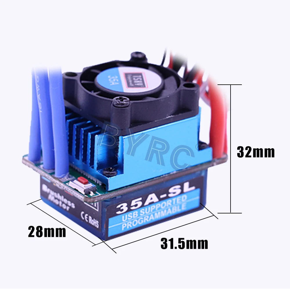 Новый бесщеточный контроллер скорости ESC T-образный штекер 35 А/60 А/120а для 1/8 1/10 1/12
