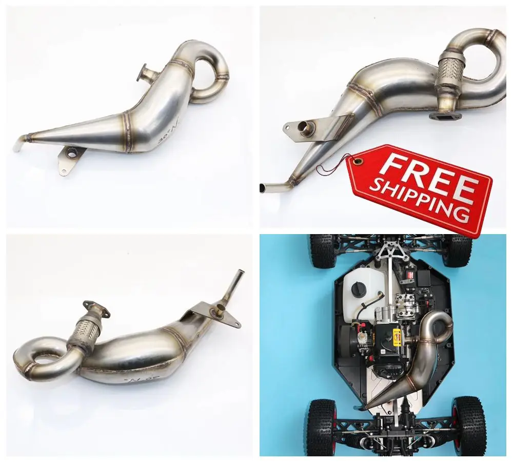 Мощная выхлопная труба из нержавеющей стали для Losi 5ive-T V1.0 V2.0 Rovan LT DTT 1/5 rc car gas |