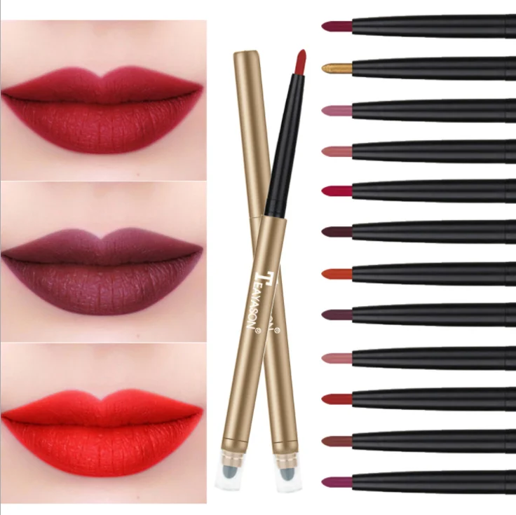 Teayason 12 цветов стойкий карандаш для губ матовый помада Водонепроницаемый