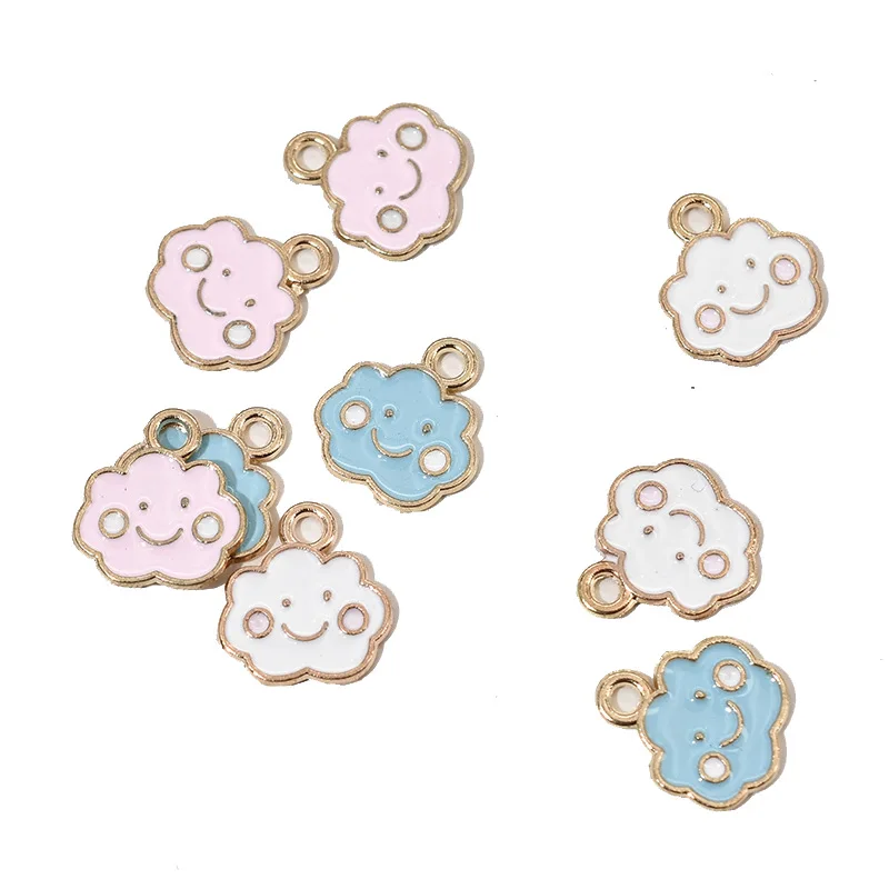 Микс 10 шт подвески с эмалью smile Clouds из сплава ожерелье серьги для изготовления