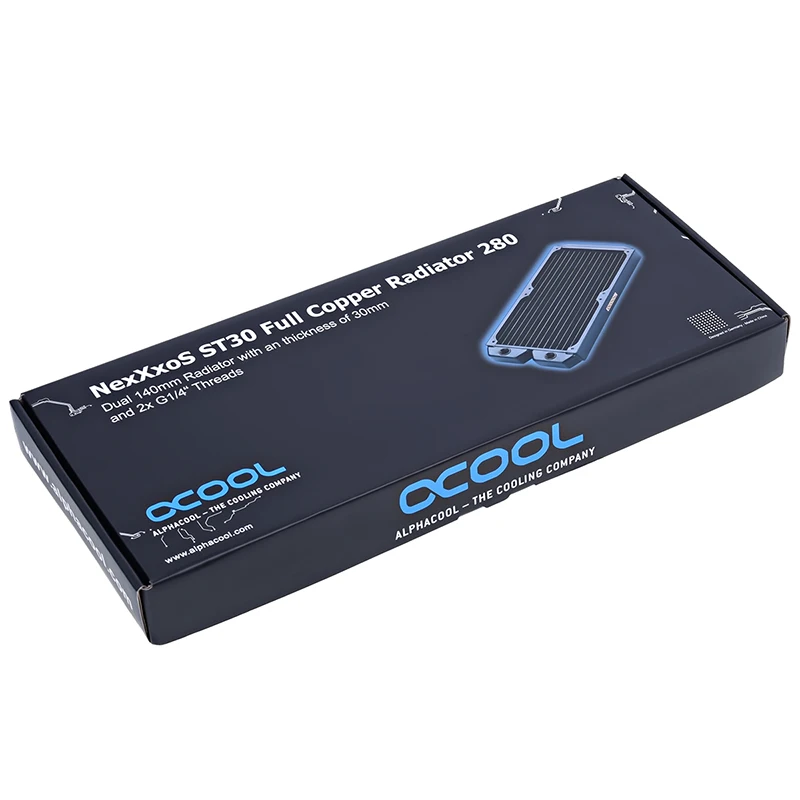 Alphacool NexXxoS ST30 280 мм полностью медный радиатор 30 Толщина 140 X2 чехол для компьютера Hest