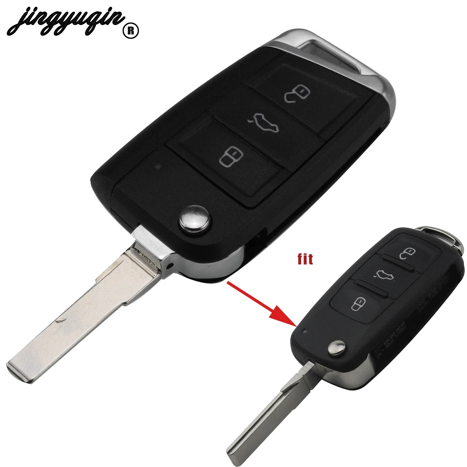 Модифицированный складной чехол jingyuqin для ключа Volkswagen VW Golf 7 Jettaa Passat Beetle Polo Bora с 3
