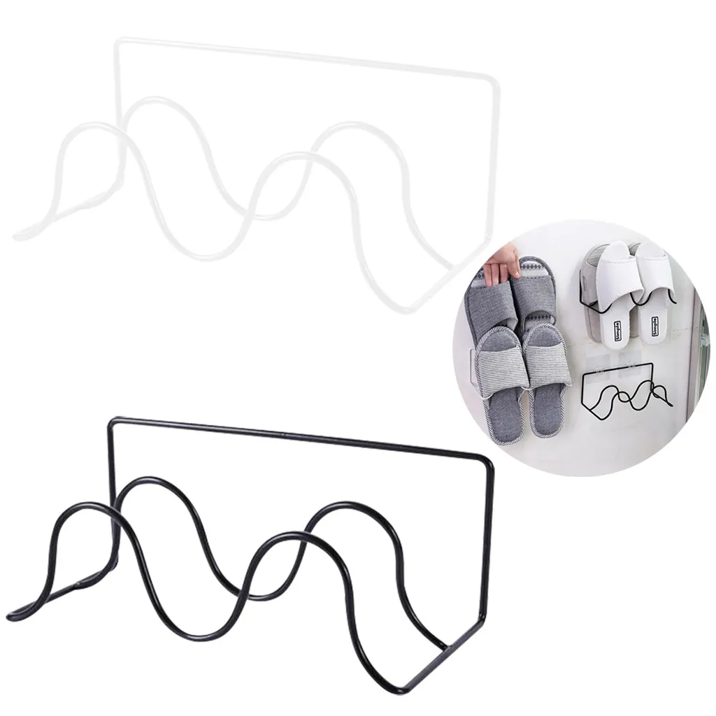 Двухслойный держатель для обуви настенный тапочек подвесная полка органайзер