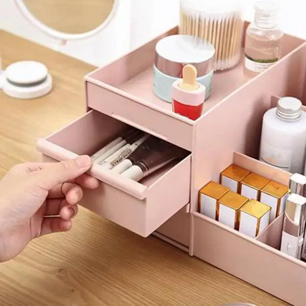 

Plastic Cosmetic Storage Box Drawer Makeup Organizer Jewelry Nail Polish Makeup Drawer Container Home Office Desktop