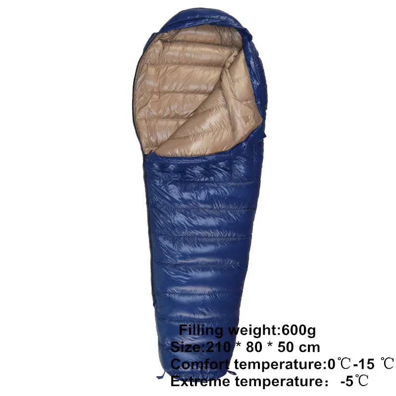 navy blue Khaki 600g Зимние Пуховые спальные мешки для мам, 400 г, 600 г, 800 г, 1000 г, утиный пух, сохраняющий тепло, сверхлегкие, для отдыха на природе, кемпинга, путешествий, альпинизма, Euipment - Цвет: navy blue Khaki 600g