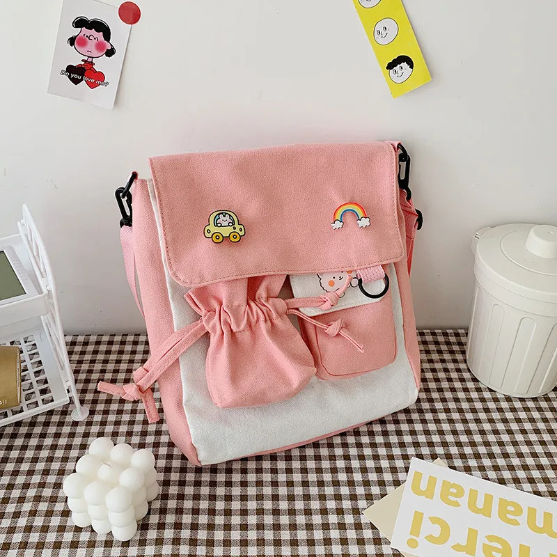 

Preppy Style Kawaii Bag For Women Canvas-Bag 2020 New Shoulder Bag Women Messenger Bag Girls Crossbody Bag Bolsa Feminina Bag