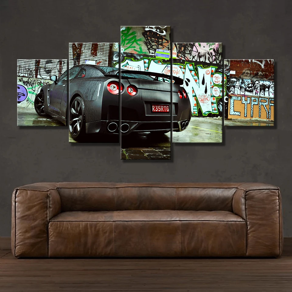 Домашний декор холст абстрактная живопись автомобиля настенное искусство
