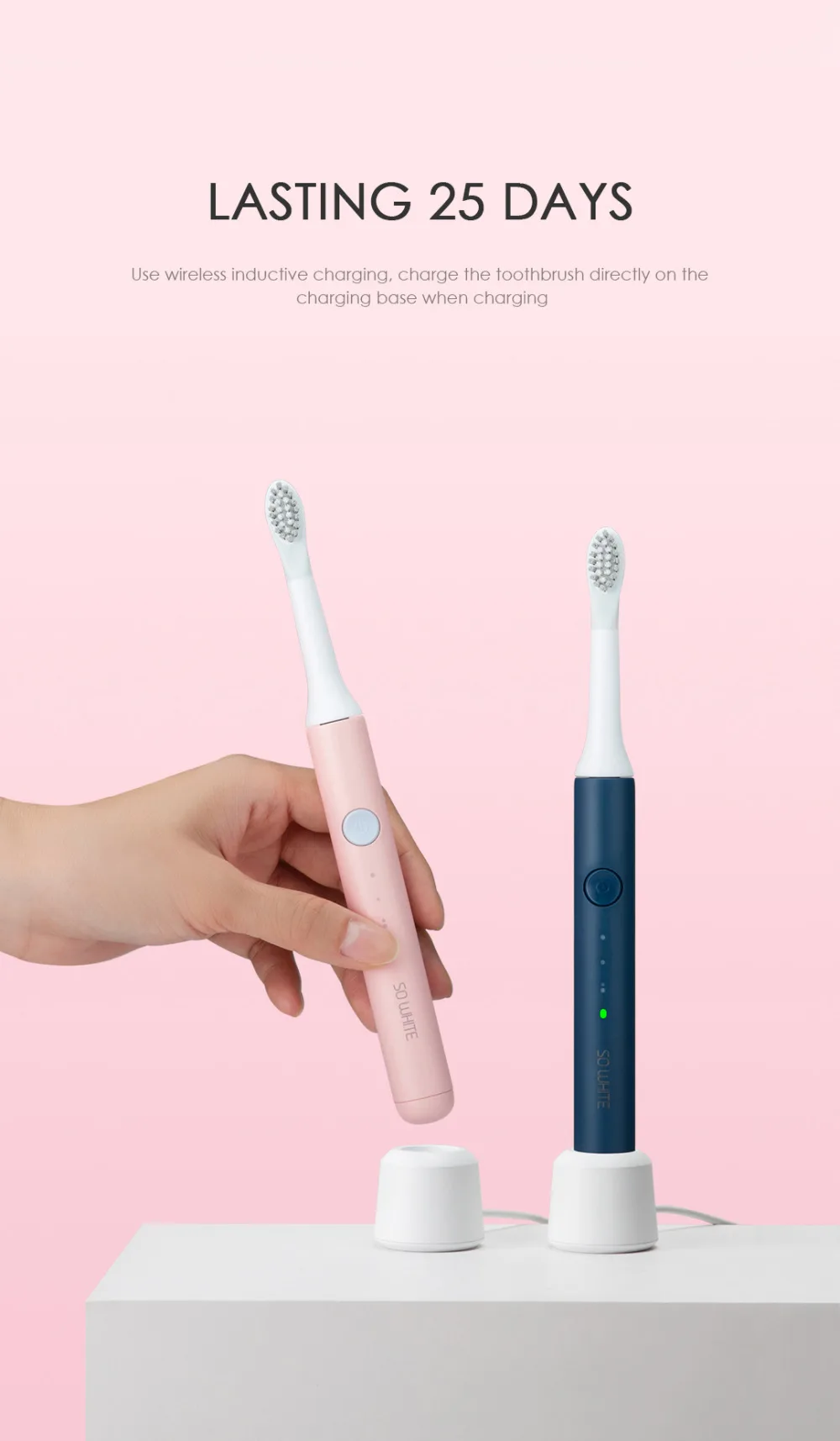 Xiaomi SOOCAS SO WHITE EX3 перезаряжаемая электрическая ультразвуковая зубная щетка USB перезаряжаемая зуб зубы Глубокая чистка кистей водонепроницаемый X3
