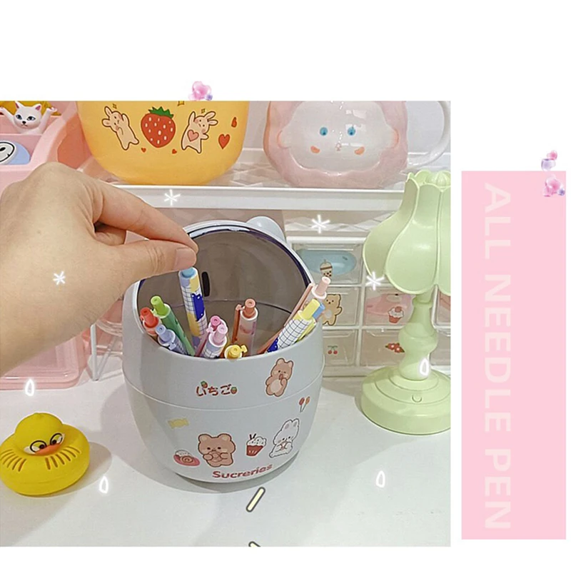 Настольная мусорная корзина Ins с крышкой миниатюрная кавайная для мусора милым