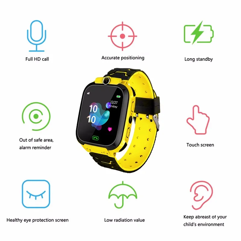 

2021 kids smart watch Waterproof baby Positioning 2G SIM Card Anti-lost Smartwatch children Tracker smart clock Call watch